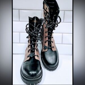 Sam & Libby Two-Tone Lace-Up Boots